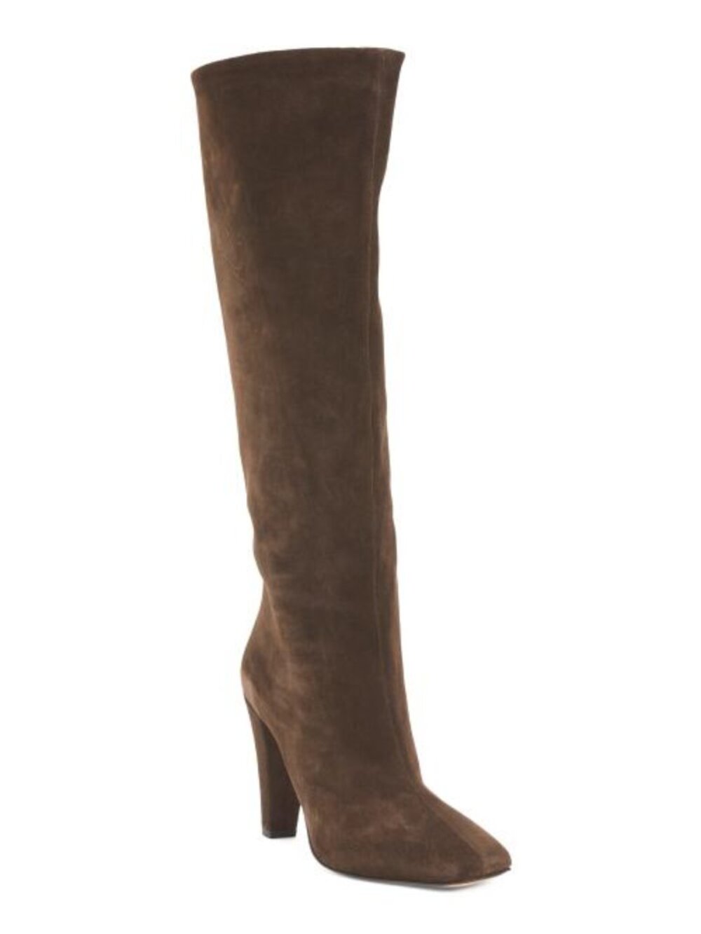 FABRIZIO CHINI Made In Italy Suede High Shaft Boots With Wrapped Heel